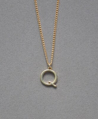 Gold Plated Initial Q Necklace 226 - image1